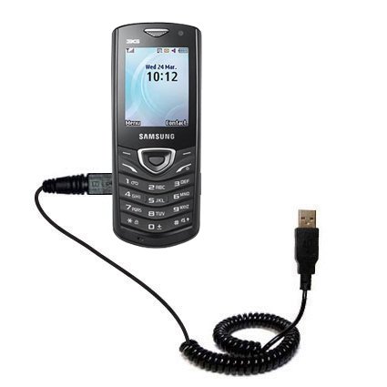 Coiled USB Cable for the Samsung Squash with Power Hot Sync and Charge capabilities - uses Gomadic TipExchange Technology