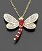 Jewelry : 14k Gold Ruby & Diamond Dragonfly Pendant