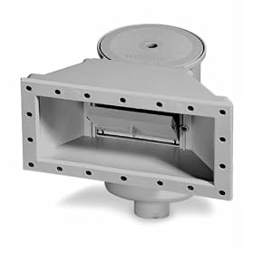 Hydro Tools 8939G Grey Wide Mouth Thru-Wall Pool Skimmer