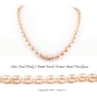 Single Strand 18 Inch 7-8mm pink Oval Shape Freshwater Cultured Pearl Necklace