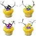 12 count - Mardi Gras Party Iridescent Masks with Ribbon Cupcake Picks