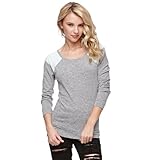 Nollie Womens Long Sleeve Colorblock Raglan Top