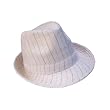 White Gangster Halloween Pinstriped Fedora Hat