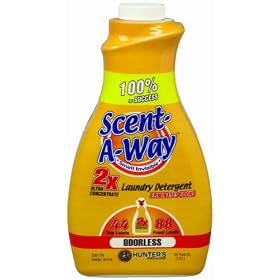 Click here to buy Hunter's Specialties Scent-A-Way Odorless Detergent, 44-Ounce.