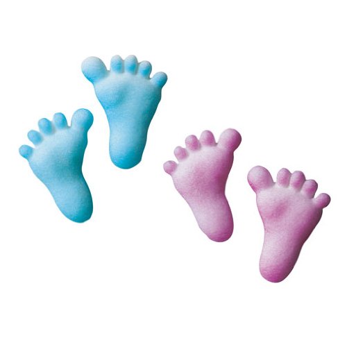 Item#37874 - Baby Feet Molded Sugar Cake/Cupcake Decorations - 12 ct
