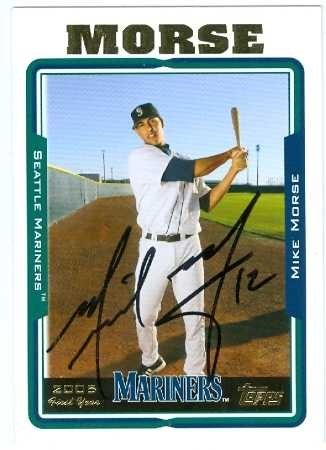 Mike Morse Autographed/Hand Signed Baseball Card (Seattle Mariners - Washington Nationals Star) 2005
