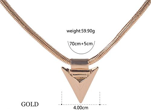 Simple Design Shiny Triangle Exaggerated Long Link Chain Pendants Necklaces Jewelry for Women Men