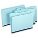 Globe-Weis Pressboard File Folder, 1 Inch Expansion, 1/3 Tabs, Letter Size, 25-Pack, Blue (615 1-3 BLU)