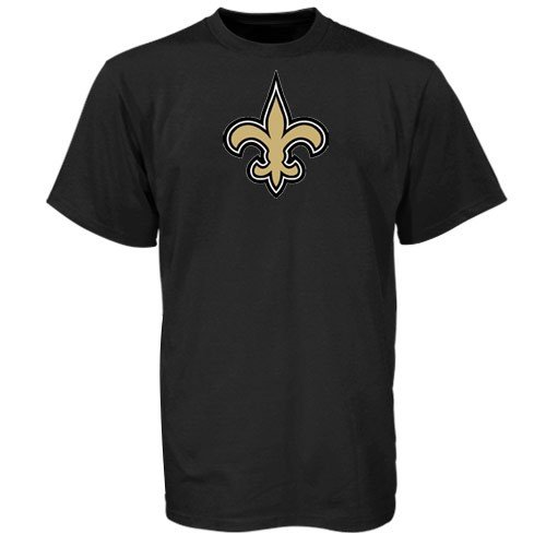NFL Men's New Orleans Saints Logo Premier Tee Shirt (Black, Small)