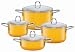 Silit 4-Piece Cookware Set with Lids, Crazy Yellow