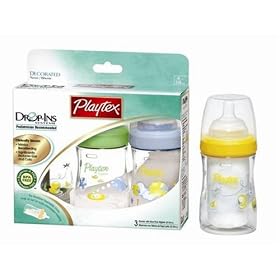 Playtex Drop-Ins Premium Decorated BPA Free Nurser - 3 Pack