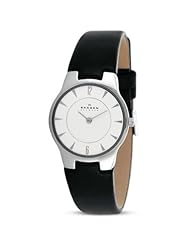 Skagen Leather Ultra Slim Ladies Watch 433SSLB1 - Skagen 433SSLB1