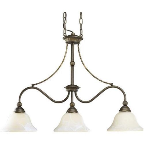 Progress Lighting P4117-86 3-Light Savannah Linear Chandelier, Burnished Chestnut
