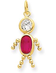 14k July Boy Birthstone Charm