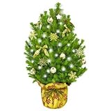 Gold Christmas Tree with Lights