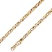 14K Solid Yellow Gold HipHop Bullet Chain Necklace 5.5mm (13/64