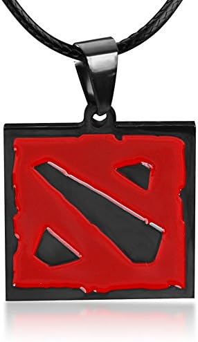 Stainless Steel Defense of the Ancients Dota 2 Dota2 Pendant Necklace Dog Tag Game Costume Jewelry Red Black Christmas Gift