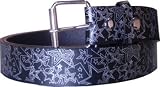 Black STAR Design Genuine Leather Punk Rock Belt