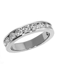 1.50 Ct Round Diamond Channel Set 14K Solid White Gold Rings Size 5-9