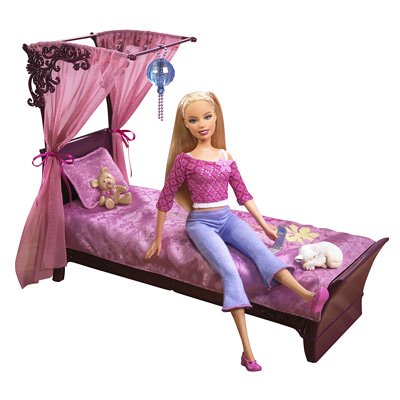 Childrens Toyshop  Toys : Barbie Bed And Doll Playset