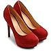 Ollio Women's Shoe High Heel Platform Faux Suede Multi Color Pump