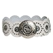 Ladies One Size White Spanish Inspired Silver Buckle Studded Designer Fashion Belt by Milidee