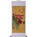 Hand-Painted 48" Oriental Wall Art Scroll - Peony Blossom With White Border