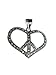Sterling Silver CZ Peace Sign Heart Pendant