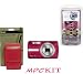 Olympus Stylus 750 7.1 MP 5X Optical Zoom All Weather (RED) + Joby Gorillapod Mini-Tripod/Grip for Point & Shoot Cameras (Pink) + Icon Pink Fashion Camera Case