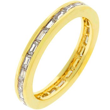 Baguette Clear Cut 18K Gold Plated CZ Stacker Eternity Promise Ring (Size 5,6,7,8,9,10) 41m3B78jOsL Baguette Clear Cut 18K Gold Plated CZ Stacker Eternity Promise Ring (Size 5,6,7,8,9,10)