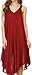 Sakkas Calais Mid Length Sleeveless Tank Top Detailed Embroidery Caftan Dress