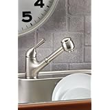Mico Shoreline Kitchen Faucet w/ Pullout Spray Satin Nickel Finish 7777-SN