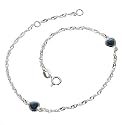 ZEEme Fu&szlig;kette in 23-26cm Swarovskikristalle hellblau 925/000 Sterling Silver 248200029