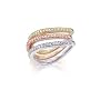 14K Tri Color Gold 1/4 ct. Diamond Stackable Ring