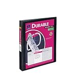 Avery Durable View Binder with 1 Inch EZ-Turn Ring, Black, One Binder (17014)