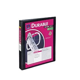 Avery Durable View Binder with 1 Inch EZ-Turn Ring, Black, One Binder (17011)