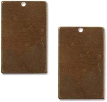 Pair Vintaj Small Rectangular Natural Brass Altered Blank