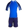 On Shore UV Sun Protective Boys 2 Piece Set: Short Sleeve Top (Rashguard) & Shorts (UPF 50+)