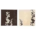 Real Silk Canvas Set of 2 - Natural/ Chocolate