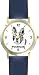 boston terrier - Boston Terrier (SC) Dog - WATCHBUDDY® CLASSIC DELUXE TWO-TONE THEME WATCH - Arabic Numbers-Blue Leather Strap-Women's Size-Small