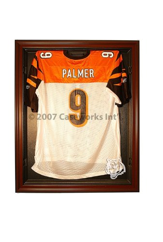 Cincinnati Bengals Football Jersey Display Case with Removable Face and Black Finish Frame