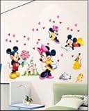 HL5621 MICKEY MOUSE & MINNIE MOUSE CHILDREN'S ROOM DECOR WALL STICKER 70cm x 50cm