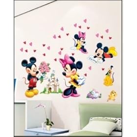 HL5621 Mickey Mouse & Minnie Mouse Children's Room Decor Wall Sticker 70cm x 50cm