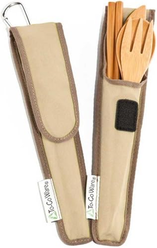 RePEaT Bamboo Utensil Set in Case with Carabiner Clip (Tan)