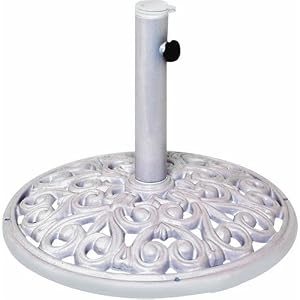 Cast Iron Umbrella Base White by Umbrella Bases