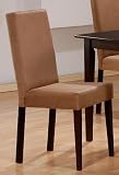 41m3OlOsknL. SL160  Set of 2 Mocha Color   Microfiber Upholstery Parson Style Dining Chairs with Cappuccino Finish Legs