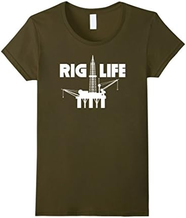 Women's Oilfield Shirt - Roughneck Shirt - Drilling Rig Life Tshirt Large Olive