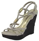 41m3T 2ZRBL. SL160  Bumper Yulia07 Nude Beige Platform Strappy Caged Wedges