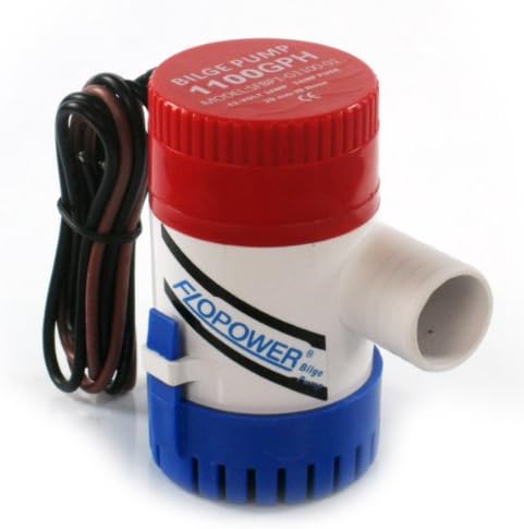 FlowPower Boat Bilge Pump 1100GPH DC 12V 1-1/8" White /Red Marine Boat New Stock