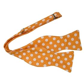 Orange w/ White Polka Dot Hand-Tied Bow Tie